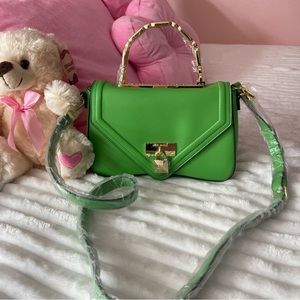 Steve Madden Lime Green Satchel with Gold Accents